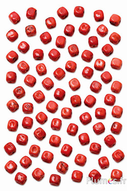 Korallen Nuggetsperlen - 10 x 10 mm - mahagonirot